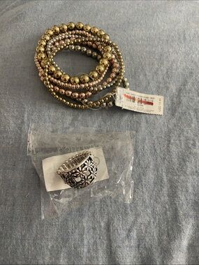 Jewelry bundle bracelets and stretch ring